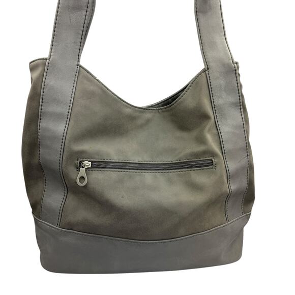 Relic Gray Faux Leather Double Handle Carry All Hobo Shoulder Bag - Picture 2 of 16